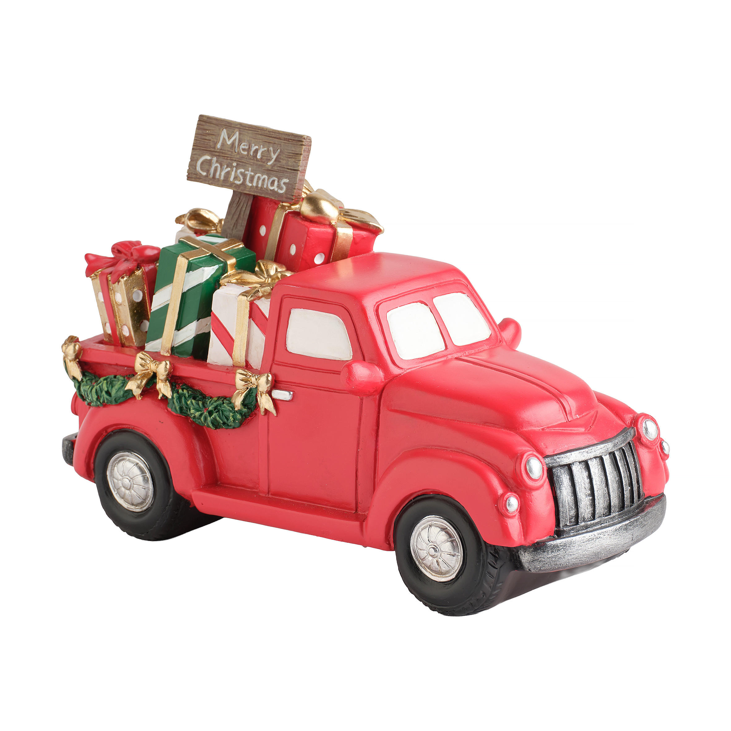 DEKOFIGUR Giftcar, Rot, 14 x 10 x 22 cm, Dekorative Weihnachtsdeko - Rot, Kunststoff (10/14/22cm) - home&you