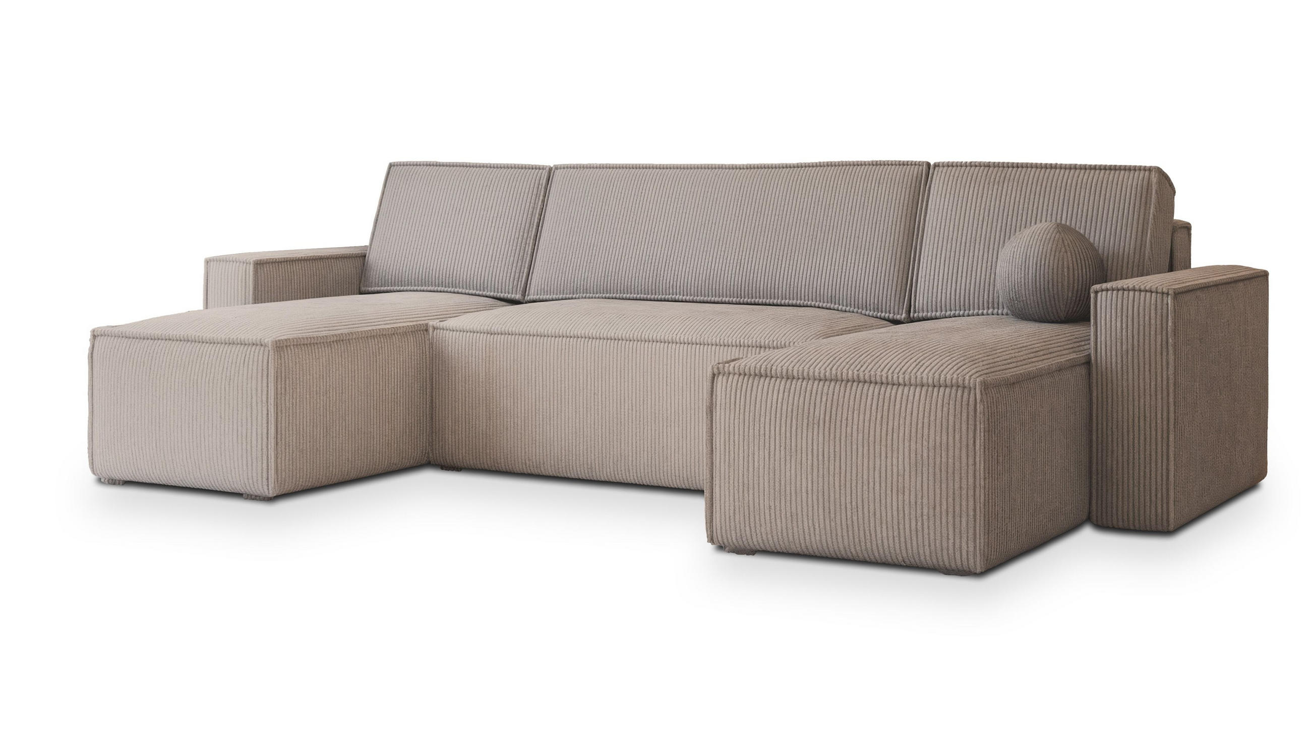 ROHOVÁ SEDAČKA PESANO béžová - šedá/béžová, dřevo/textil (306/140cm) - MASSENO