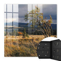 SCHLÜSSELBOX Schwarz 30x30 cm- Türöffnung nach rechts - Herbstlandschaft - Grün, Metall (30/30/5cm) - TULUP