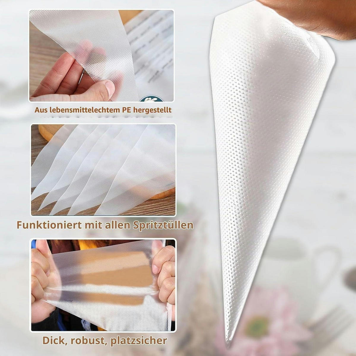 SPRITZBEUTEL 100 Stück Groß 55 cm Verdickt - Transparent, Kunststoff (49/28.5/55cm)