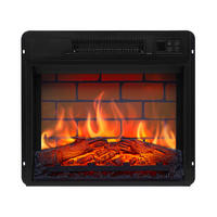 EINBAU-ELEKTROKAMINEINSATZ AF18B – Breite 58 cm, 3D-Flammeneffekt, LED-Beleuchtung, Heizfunktion - Schwarz, Glas/Metall (48.7/44.5/13cm) - ArtiFlame