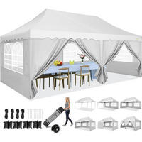 FALTPAVILLON 3x6 m mit Seitenwänden Weiß - Weiß, Textil (600/315/300cm)