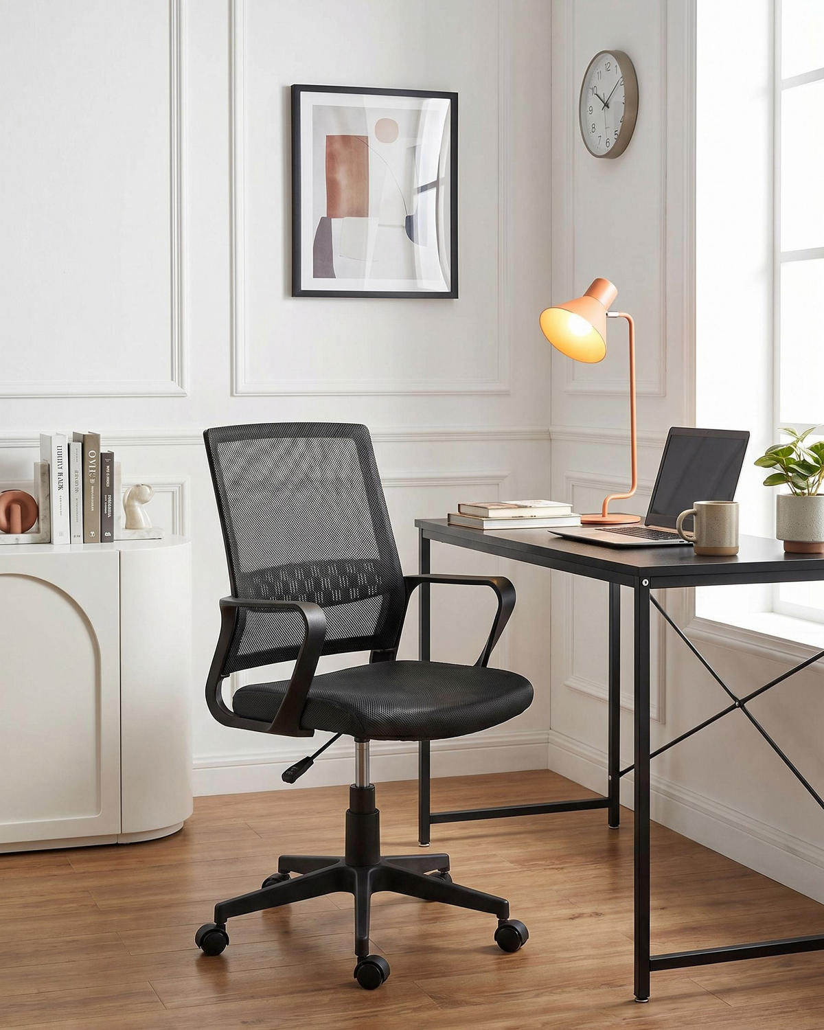 BÜROSTUHL Dunkelgrau Ease - Dunkelgrau, Textil (54/94/54cm) - Beliani