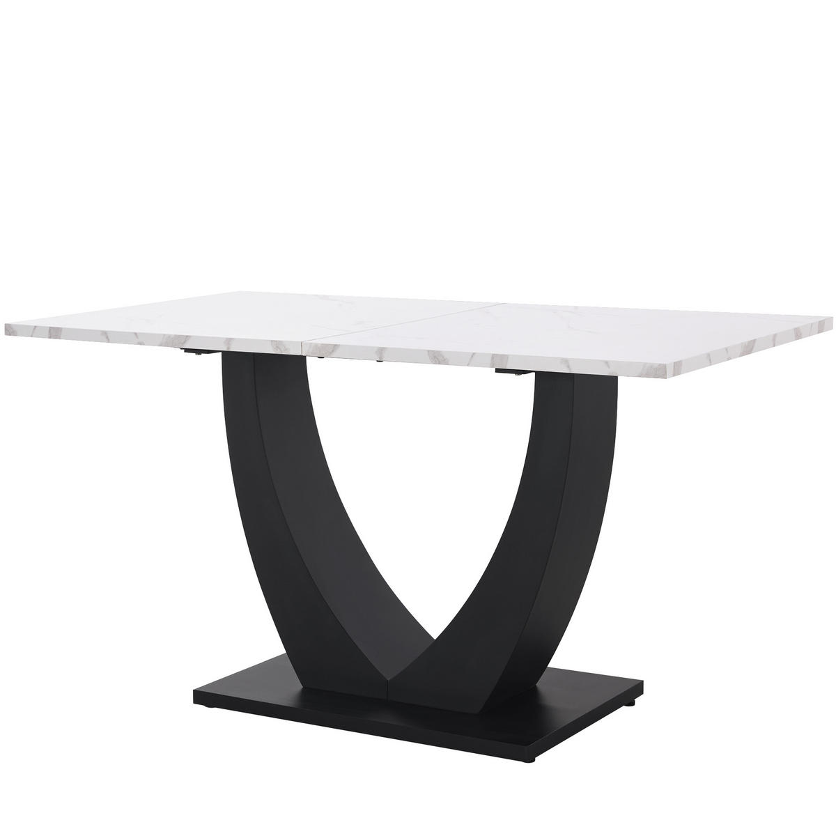 ESSTISCH Weiß Marmoroptik 140/75/75.5 cm - Weiß, Holz (75/140/75.5cm) - PANGIVO