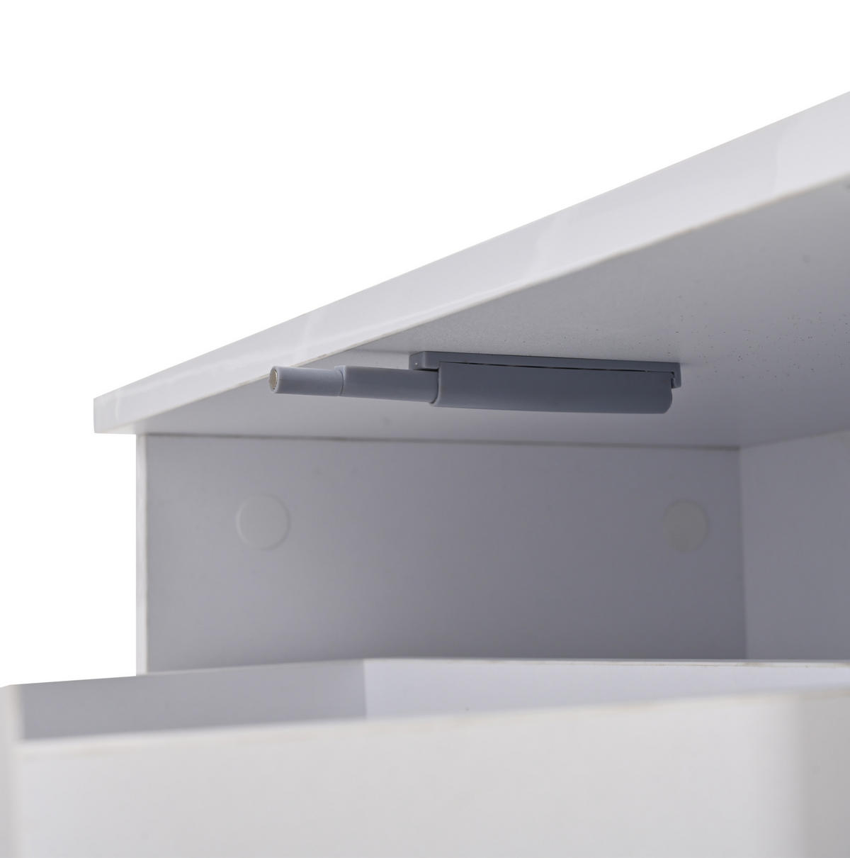 COUCHTISCH 100/50/40 cm weiß aus Spanplatte mit Höhenverstellung und LED - Weiß, Holzwerkstoff (100/50/40cm) - OKMYHOME