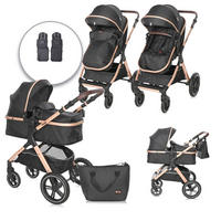 KINDERWAGEN 2 in 1 Viola schwarz mit Adaptern, umbaubarer Sportsitz, bis 22 kg - Schwarz, Metall (96/59/112cm) - Lorelli