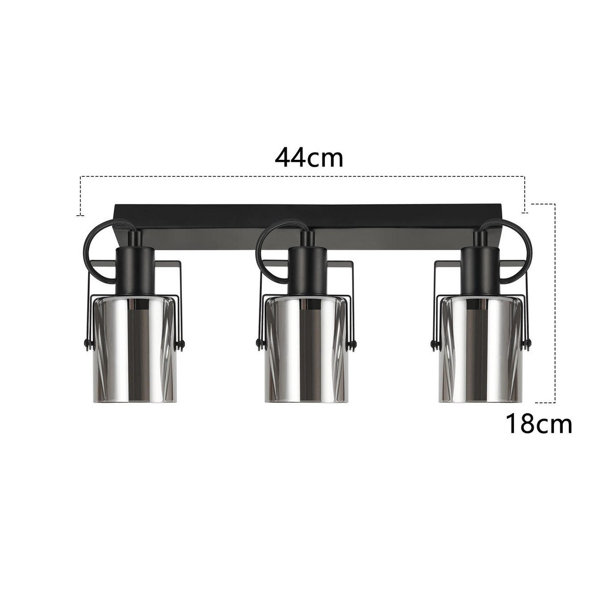 STRAHLER Minden 3-flammig 44/9.5/18 cm - Schwarz, Metall (44/9.5/18cm) - Nettlife