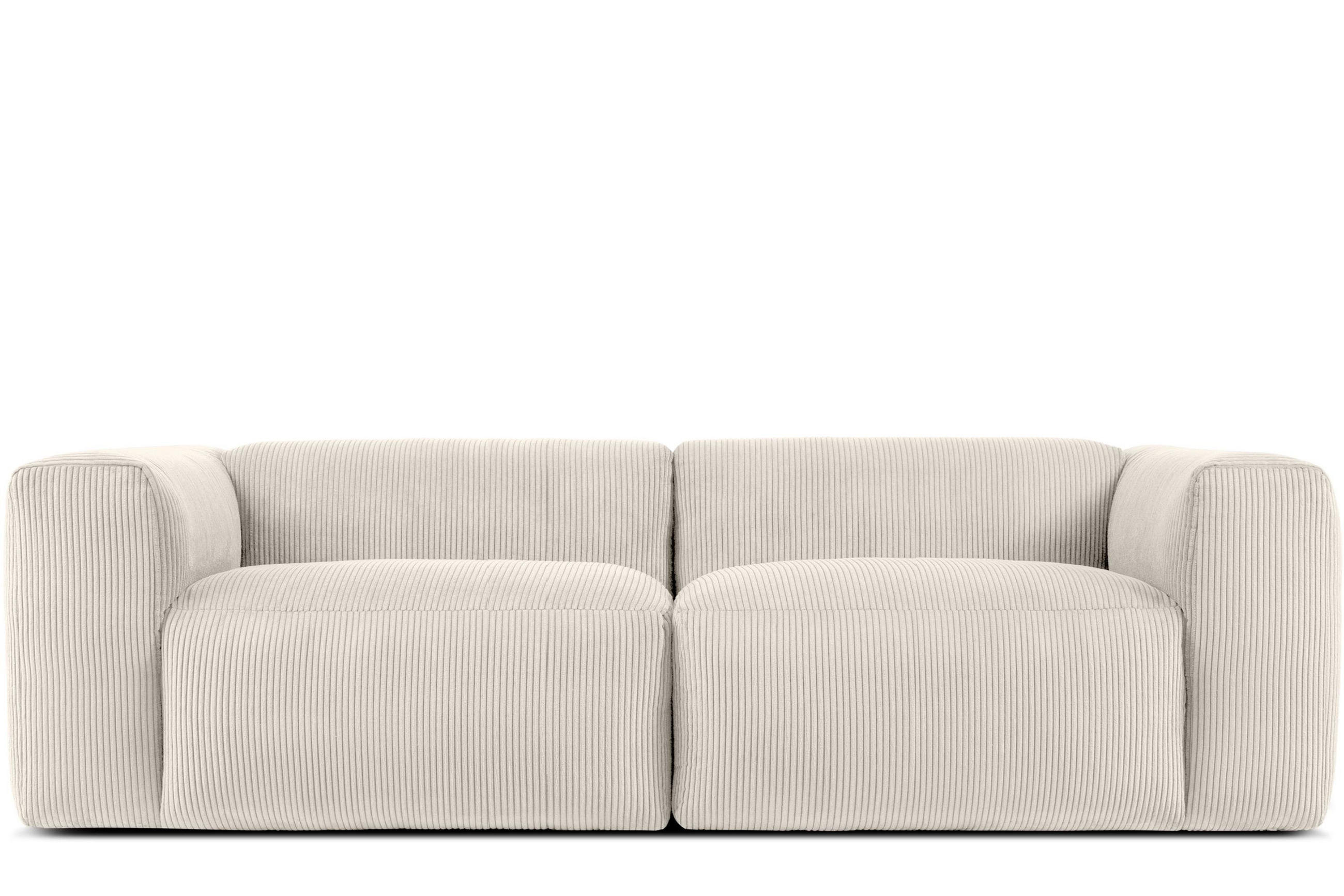 2,5-SITZER-MODULSOFA BUFFO mit extrem weicher und bequemer Sitzfläche, Kordstoff, cremefarben - Creme, Textil (250/73/96cm) - KONSIMO®