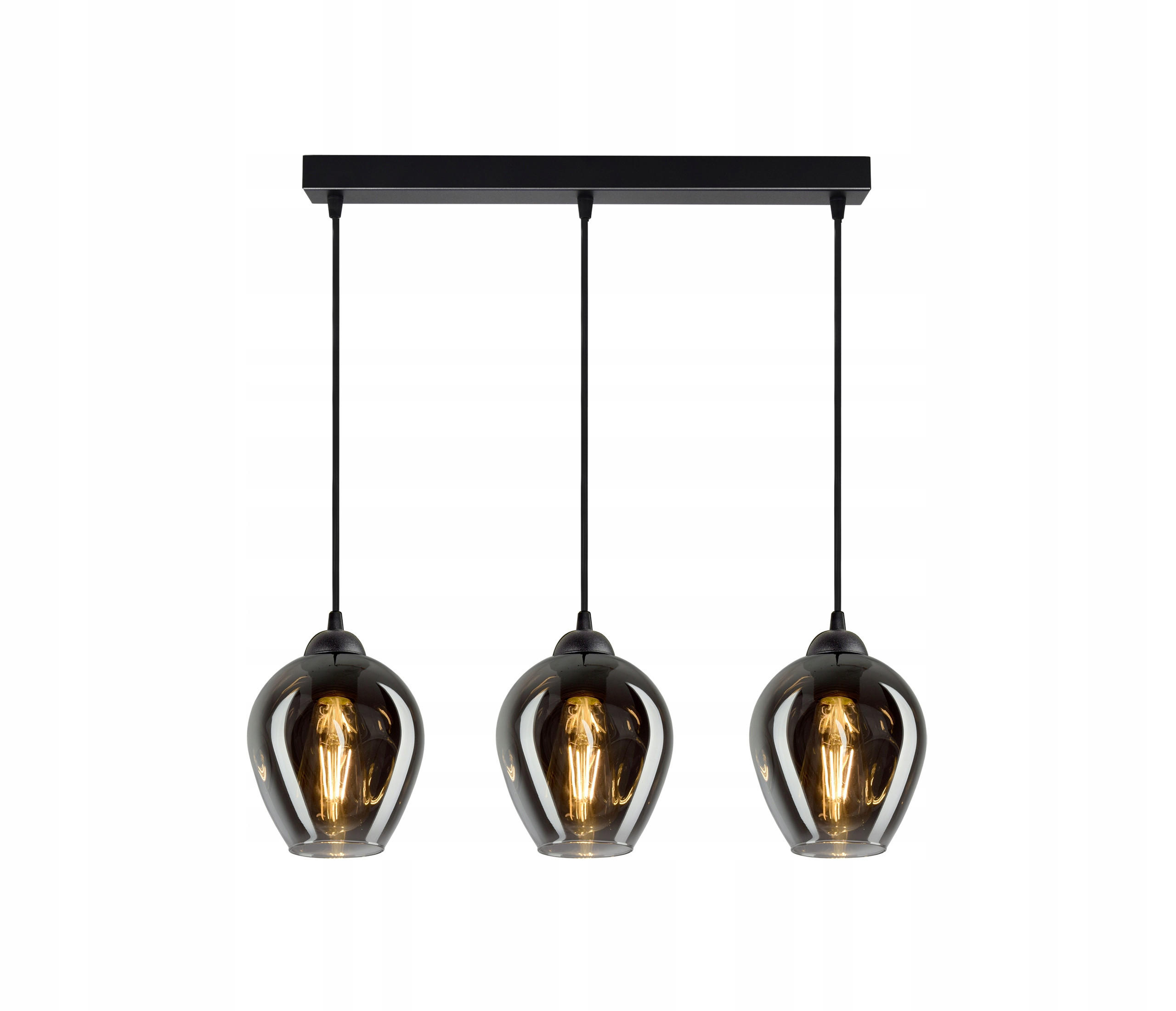 PENDELLEUCHTE Hegel - Transparent/Anthrazit, Glas/Metall (15/55/80cm) - kiki design