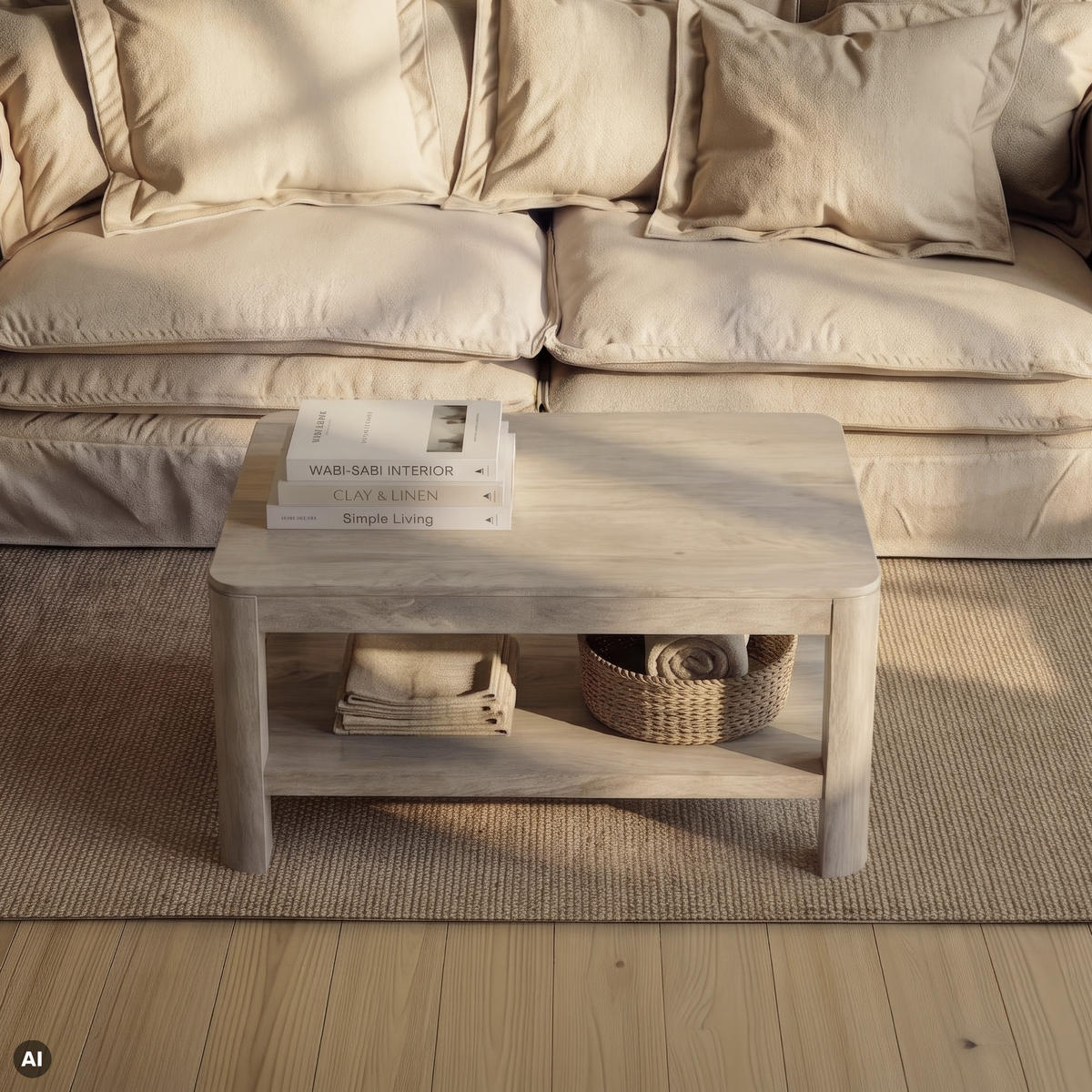 COUCHTISCH Mango 70x70x45 weiß lackiert TORONTO #306 - Weiß, Holz (70/70/45cm) - Massivmoebel24