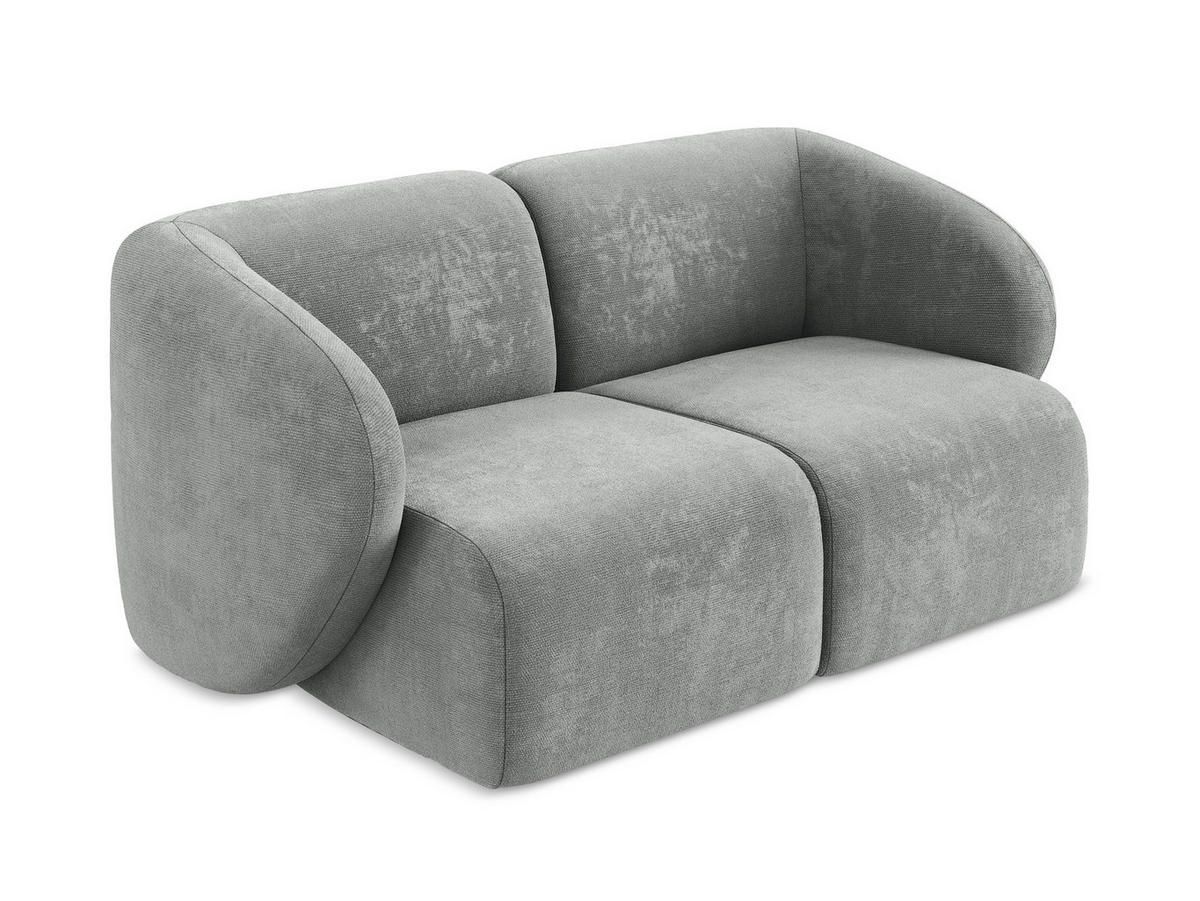 2-SITZER-SOFA Chenille Stoff Grau - Schwarz/Grau, Holzwerkstoff/Kunststoff (174/75/94cm) - Makamii