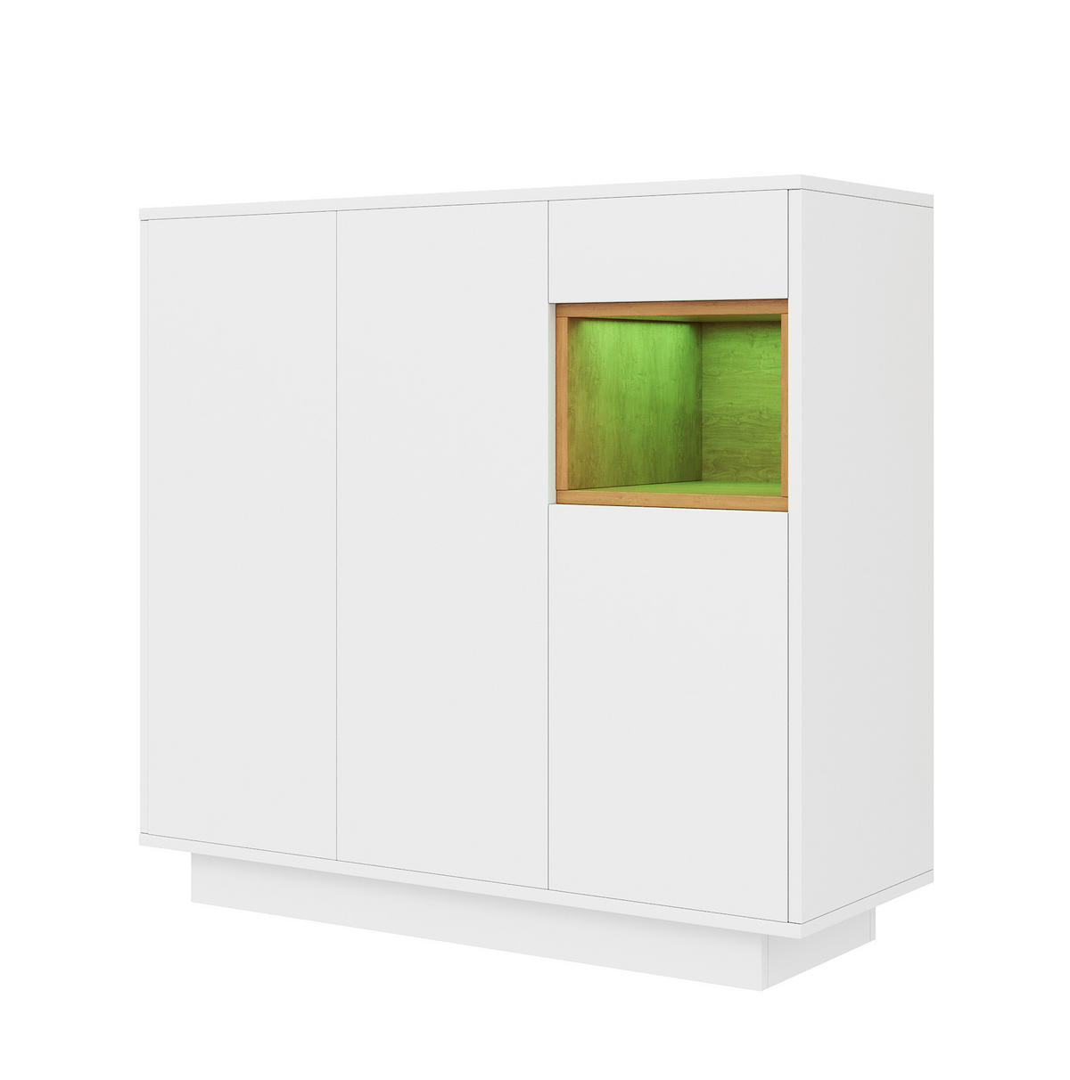 SCHUHSCHRANK mit LED 105 x 39,5 x 100,5 cm Weiß Natur - Weiß, Holzwerkstoff (38.5/100.5/105cm) - Beauniv