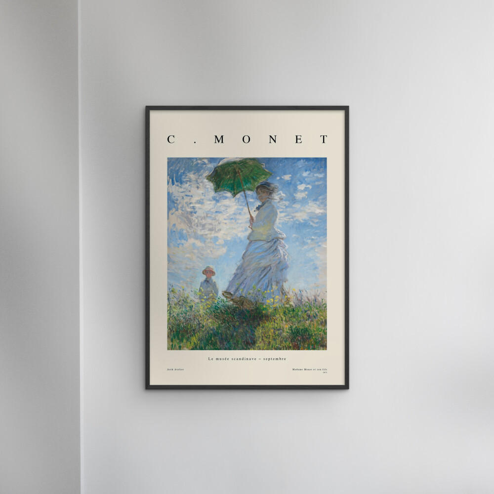 POSTER mit Rahmen Arch Atelier - Madame et son fils - Blau/Schwarz, Holz/Papier (50/70cm) - Poster&Frame