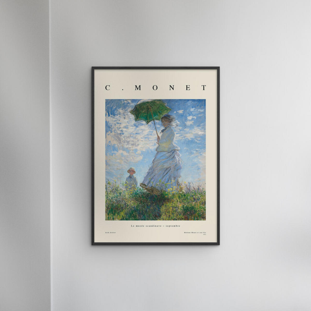 POSTER mit Rahmen Arch Atelier - Madame et son fils - Blau/Schwarz, Holz/Papier (50/70cm) - Poster&Frame