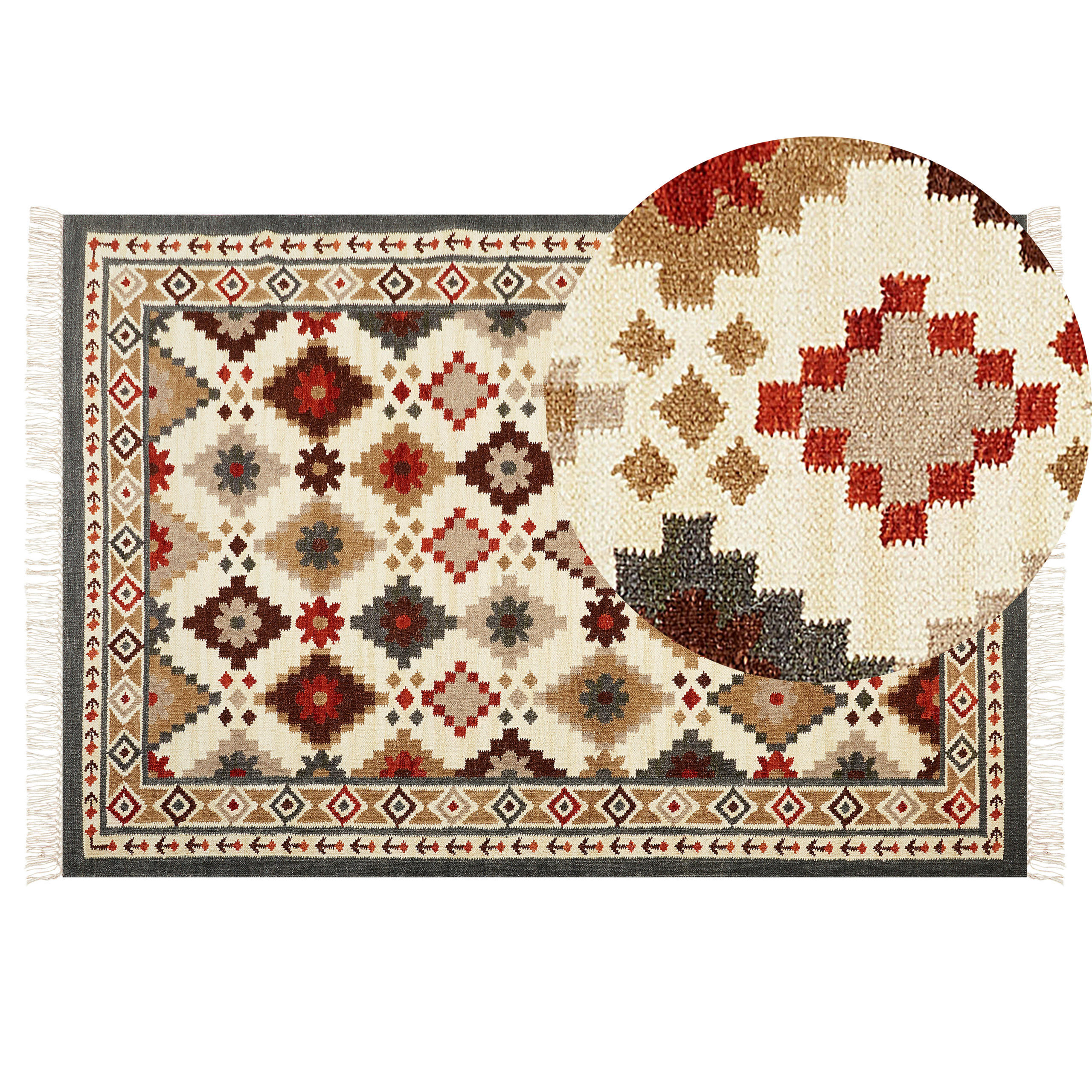 KELIM-TEPPICH vintage Ghukasavan 200/140 cm - Multicolor, Textil (140/200cm) - Beliani