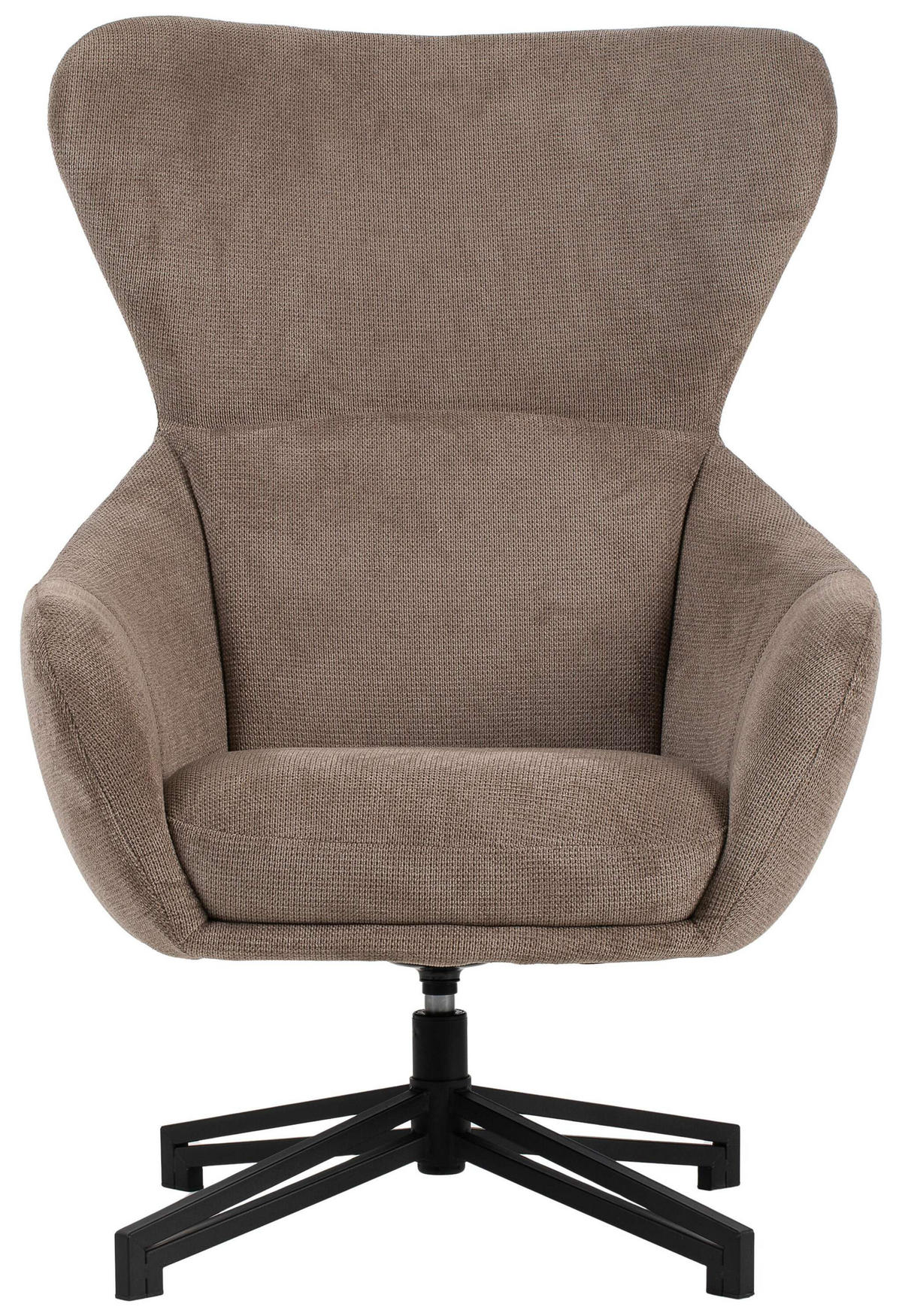 OHRENSESSEL Marconia braun drehbar - Schwarz/Braun, Textil/Metall (75/109/80cm) - Mr. Deko