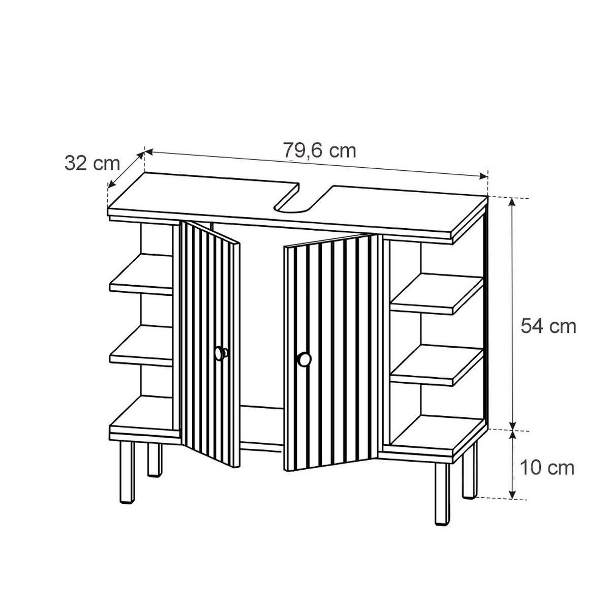 WASCHBECKENUNTERSCHRANK Aquis Sonoma 79.6 x 64 cm mit 2 Türen - Anthrazit/Sonoma Eiche, Holzwerkstoff (79.6/64/32cm) - Vicco