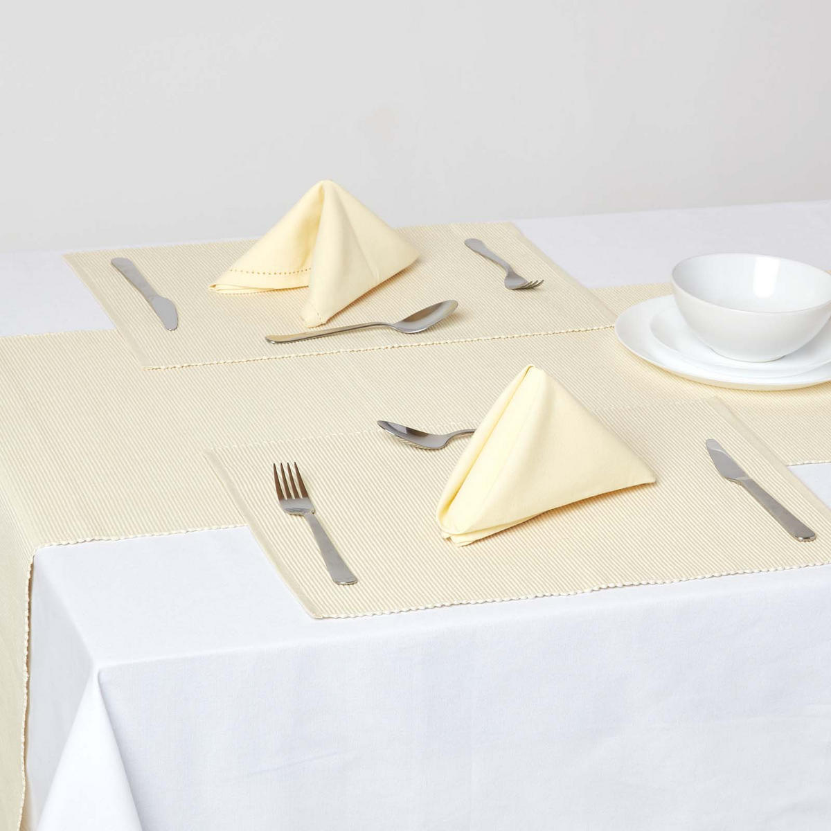 TISCHSET creme im 2er-Set 33/50 cm, 100% Baumwolle - Creme, Textil (33/50cm) - Homescapes
