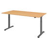 SCHREIBTISCH elektrisch XMST 100/200/74 cm in Buchefarben/Graphitfarben - Buchefarben/Graphitfarben, Holzwerkstoff (100/200/74cm) - bümö