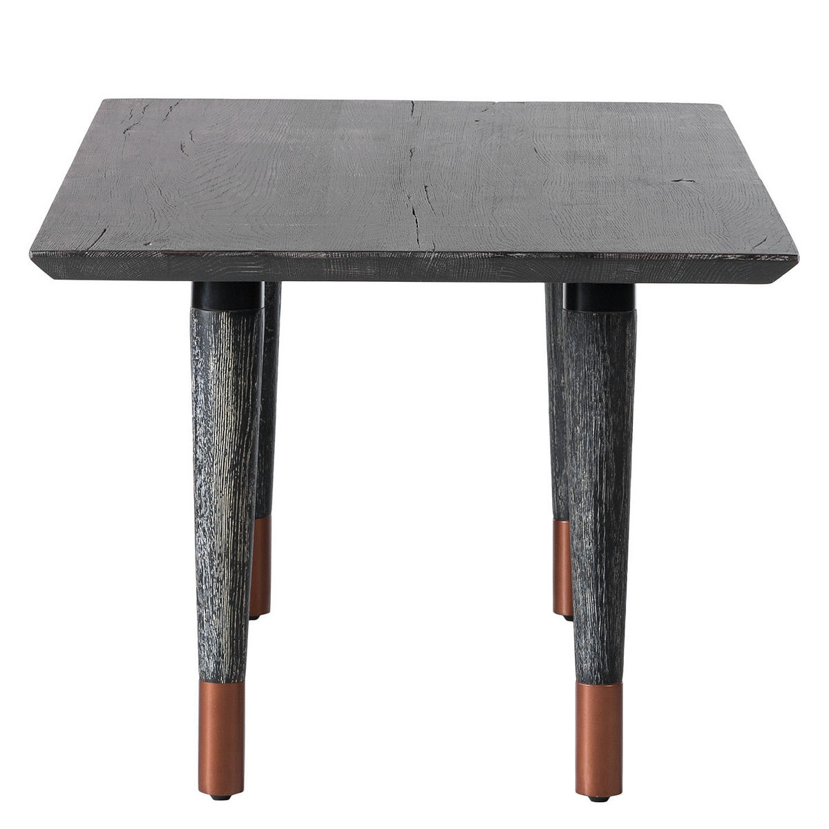 COUCHTISCH - Massivholz - Eiche Schwarz - Eichefarben/Schwarz, Holz/Metall (60/120/47cm) - home24