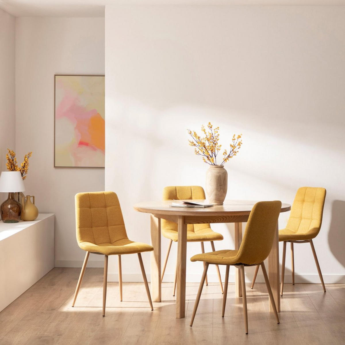 ESSZIMMERSTUHL Ailan Senf / Gelb 43 cm x 88 cm - Dunkelgelb, Textil (43/88/56cm) - Klast Home