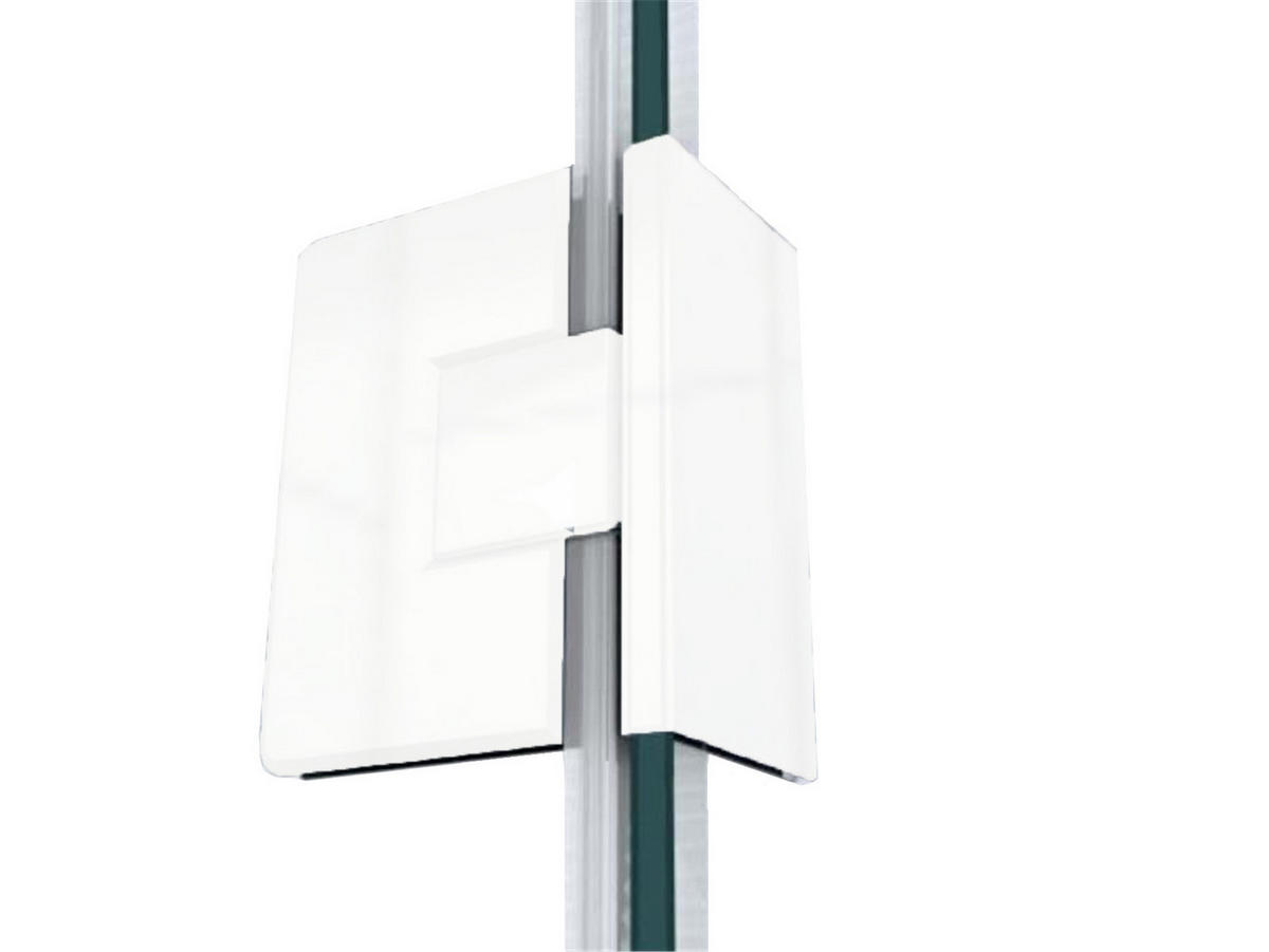 DUSCHKABINE Emma 90x100x90 x195 cm U-Form Weiß - Weiß, Glas (90/100/195cm) -  Glaswerk Westfalen