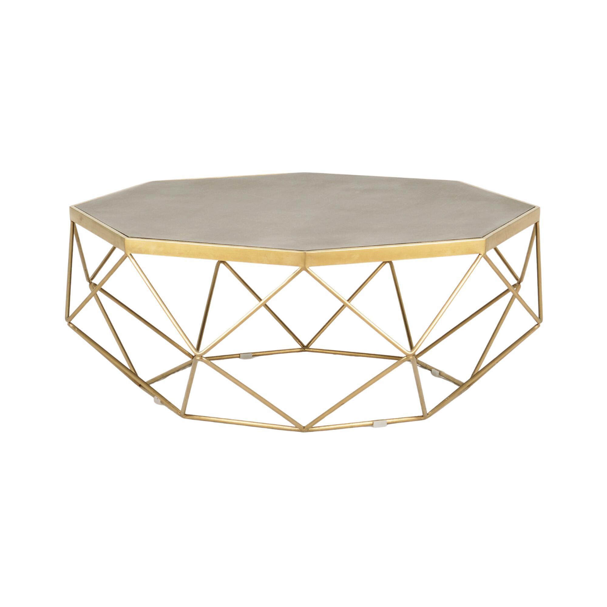 COUCHTISCH GLAMOUR Gold 106x106x40 cm - Goldfarben, Metall (106/106/40cm) - FURNLUX