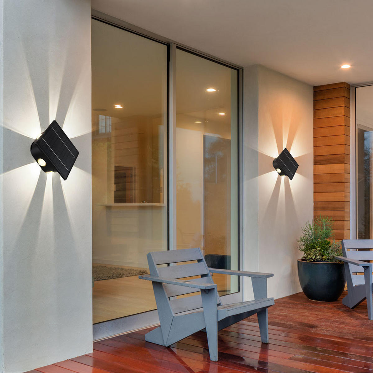 LED AUSSENLEUCHTE Solarleuchte Schwarz Kunststoff - Schwarz, Kunststoff (13.1/7/13.1cm) - Globo Lighting