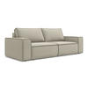 3-SITZER SOFA mit Schlaffunktion Samt Stoff Creme - Perlmutt/Creme, Kunststoff/Textil (255/85/105cm) - LaMiaSofa