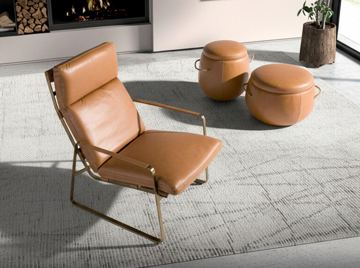 SESSEL Kamelfarbener Ledersessel 69/89/101 cm - Braun, Leder (69/101/89cm) - ANGEL CERDA