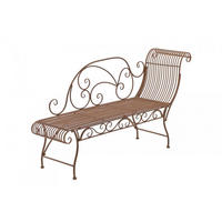 GARTENLIEGE Metall antik braun - Braun, Metall (156/78/46cm) - CLP