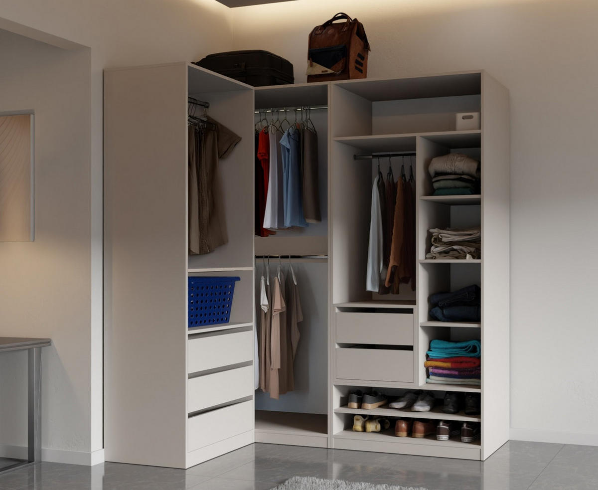 GARDEROBENSCHRANK OFFEN TRES D/C cashmere 250/206/51 cm - Kaschmir, Holzwerkstoff (250/206/51cm) - Marmex Möbel