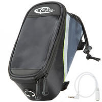 FAHRRADTASCHE, 20 x 9,5 x 10 cm ,schwarz/grau/grün - Schwarz/Grau, Kunststoff (9.5/10/20cm) - tectake
