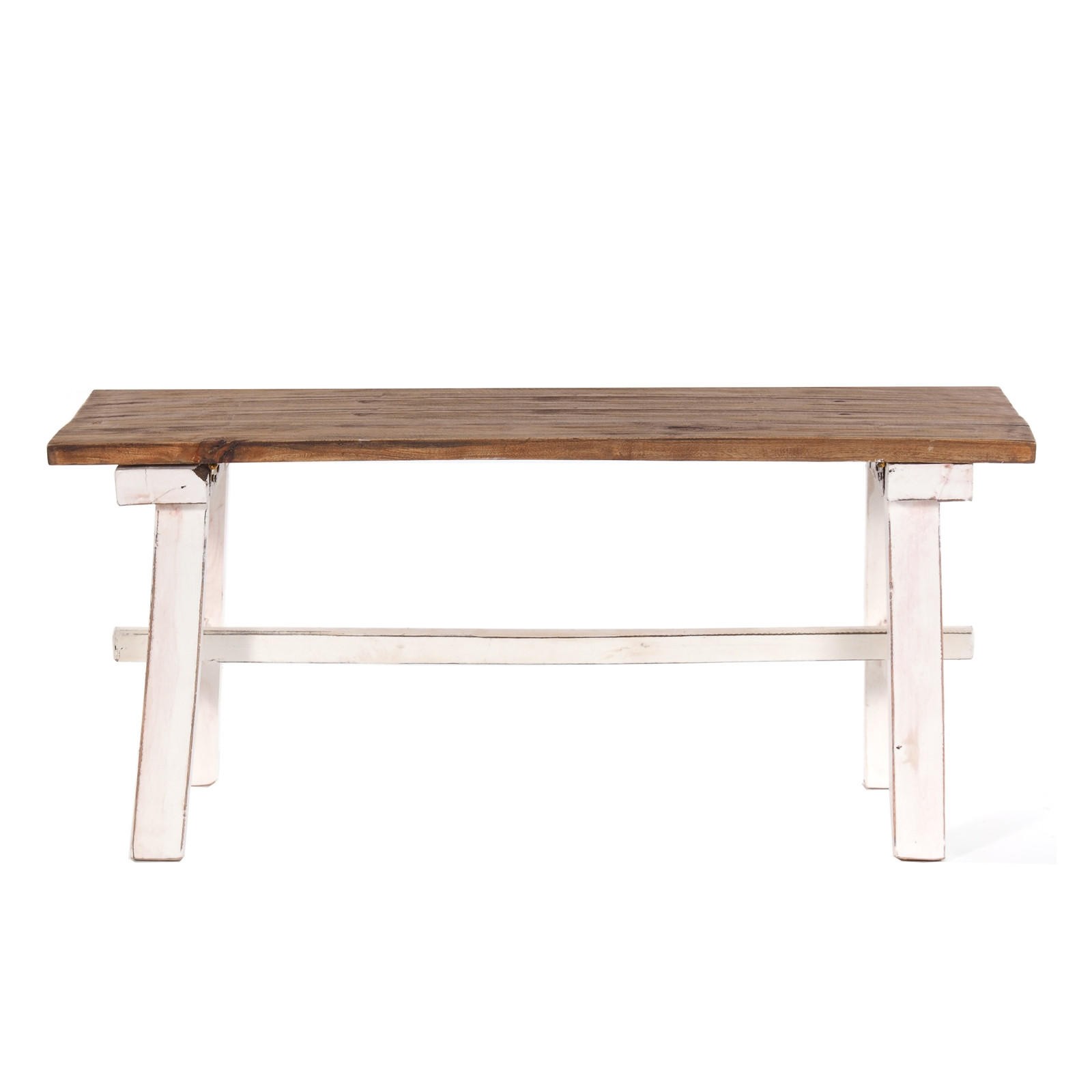SITZBANK ANZIO 90 Mahagoni Massivholz, zusammenklappbar 06 weiß-landhaus - Weiß, Holz (90/39/26cm) - DESIGN DELIGHTS