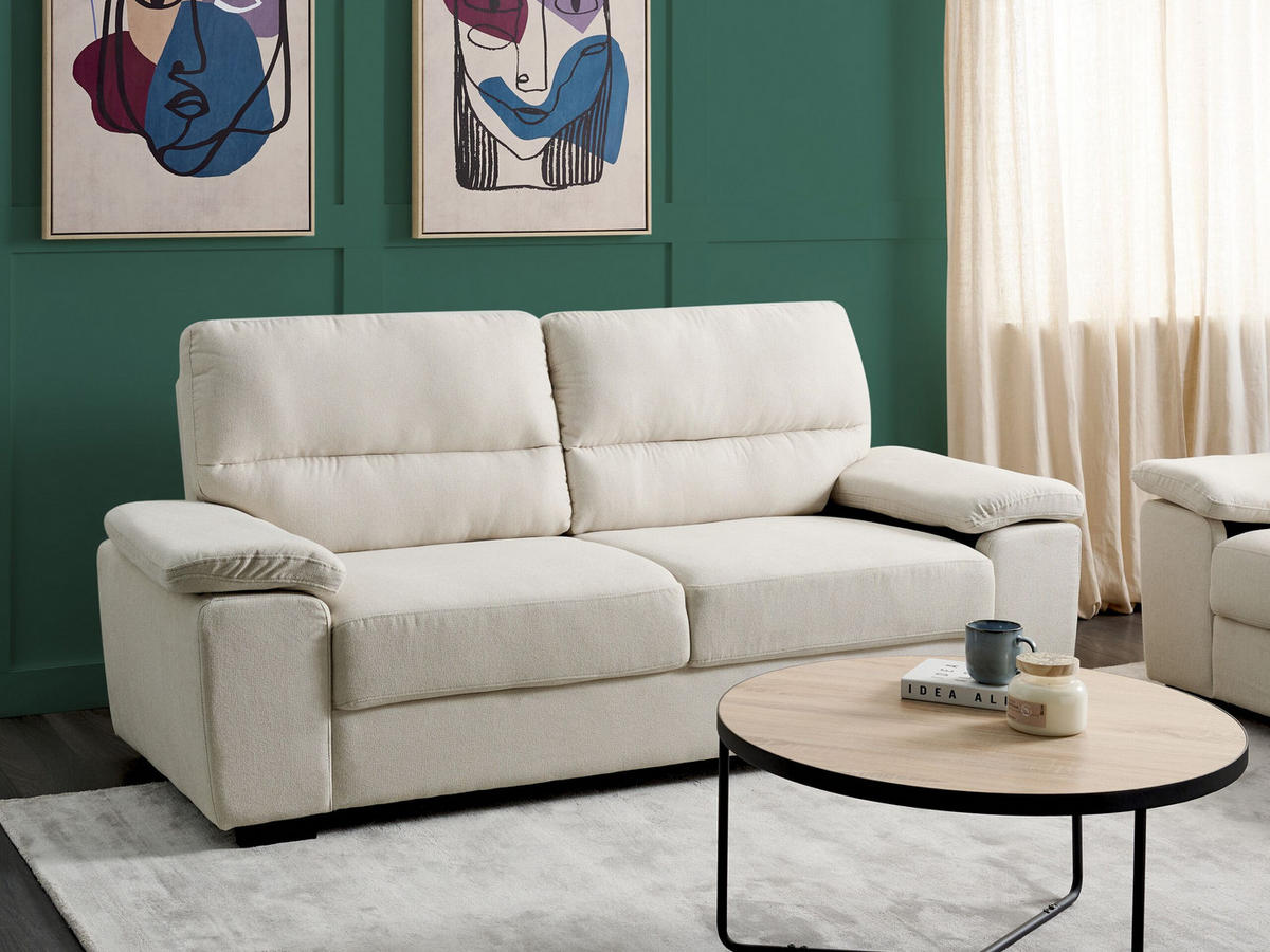 3-SITZER-SOFA hellbeige Vogar - Beige, Textil (195/90/74cm) - Beliani