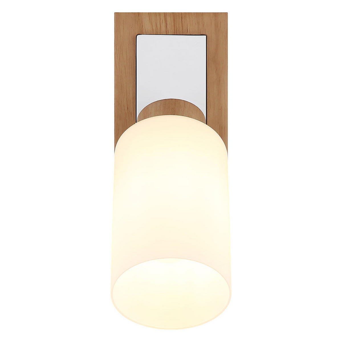 WANDLEUCHTE Holz braun, Metall weiß, schwenkbar - Braun, Holz (10.3/25/22cm) - Globo Lighting