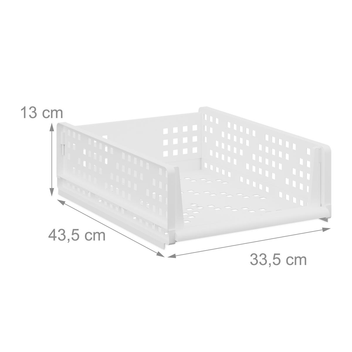 3XSCHRANK Organizer - Weiß, Kunststoff (33.5/13/43.5cm) - Relaxdays