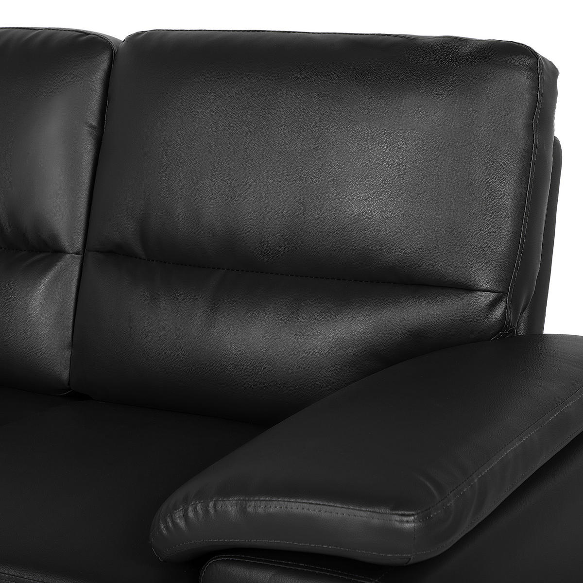 2-SITZER-SOFA Kunstleder Schwarz Vogar - Schwarz, Kunststoff/Textil (156/90/74cm) - Beliani