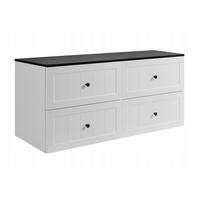 WASCHBECKUNTERSCHRANK GUSTO 160cm mit Arbeitsplatte Farbe: Matt Schwarz Matt Weiß - Schwarz/Weiß, Holzwerkstoff (160/58/46cm) - Rodan