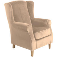 OHRENSESSEL Karlen Bezug Samtvelours Buche natur / sand - Sandfarben/Buchefarben, Kunststoff (86/103/77cm) - 58aufmkessel