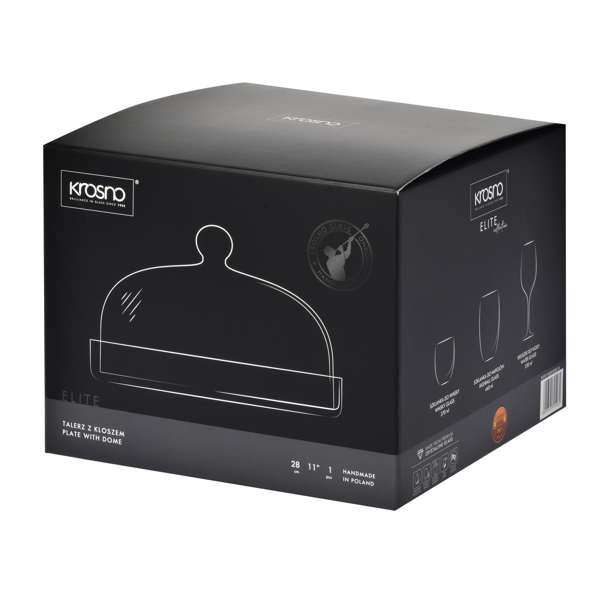 PLATTE MIT DECKEL, 1 Stk., 28 cm, Handgemacht - Transparent, Glas (28/17/28cm) - Krosno Glass