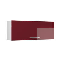 NÁSTENNÁ SKRINKA Fame-Line, Bordeaux vysoký lesk/biely, 100 cm - biela/bordová, kompozitné drevo (100/40/34.1cm) - Vicco