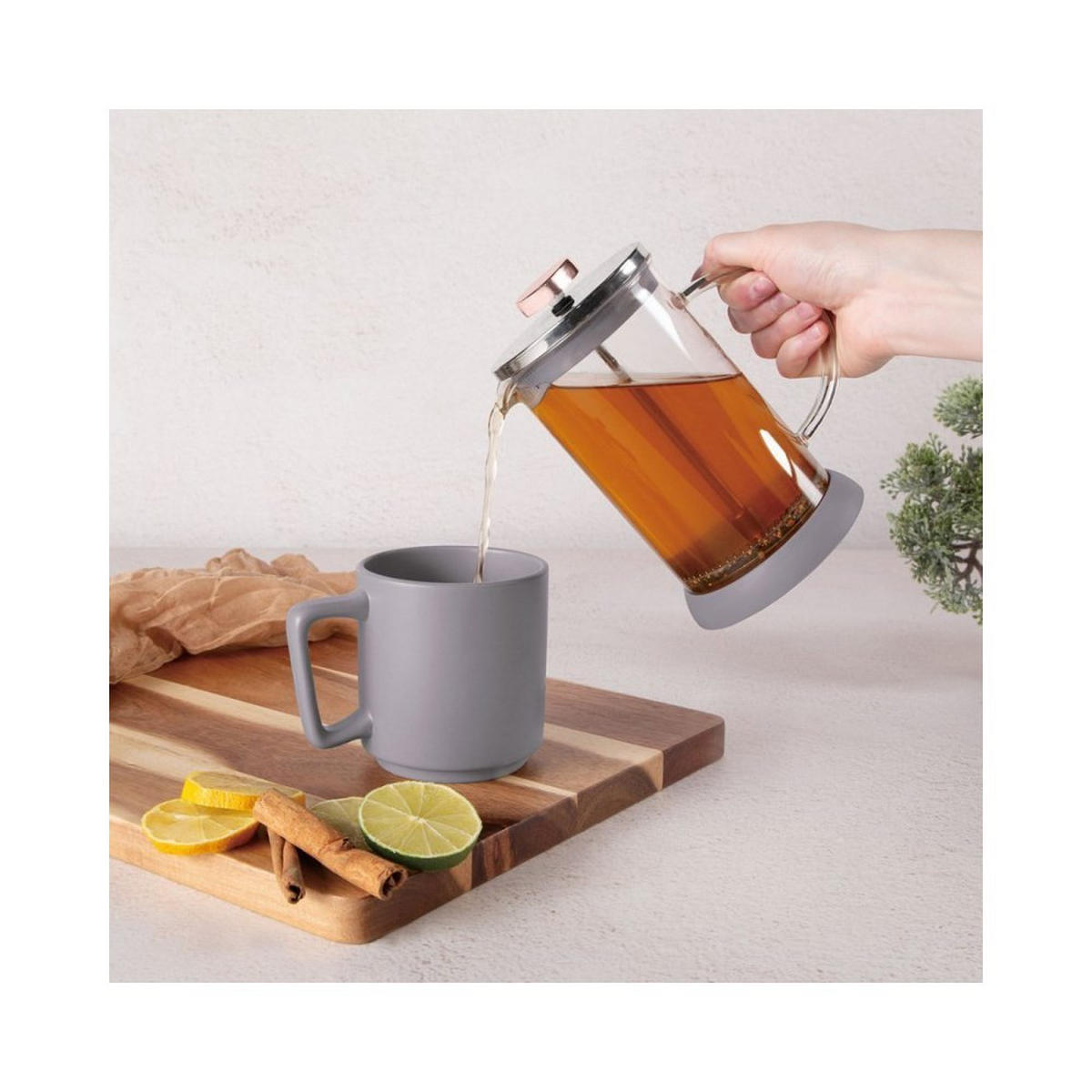 TEEKANNE Grau 9/9/20 cm BH8588 - Grau, Glas (0.6L) - Berlinger Haus