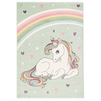 KINDER TEPPICH MAUI KIDS EINHORN PASTELL - Mintgrün, Textil (80/150cm) - Pergamon