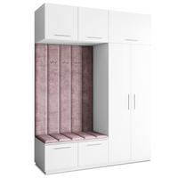 GARDEROBENSCHRANK REMA 180/240/60 cm Modern Garderobe-Set Weiß - Lila/Weiß, Holzwerkstoff (180/240/60cm) - MASSENO