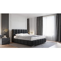 POLSTERBETT Bliss 160 x 200 cm mit Bettkasten und Lattenrost, 7-Zonen-Taschenfederkernmatratze cira (24 cm) - schwarz - Schwarz, Holz (160/200cm) - Homesy