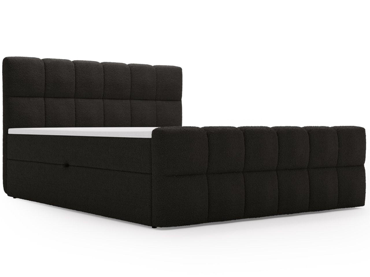 BOXBETT Alicante 180x200 Bouclé-Stoff Schwarz - Schwarz, Holz/Textil (180/200cm) - Graingold