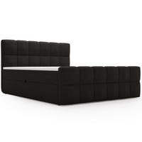 BOXBETT Alicante 180x200 Bouclé-Stoff Schwarz - Schwarz, Holz/Textil (180/200cm) - Graingold