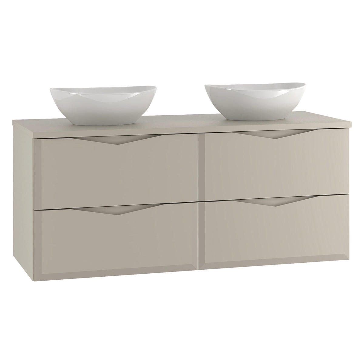 DOPPELWASCHTISCH 120.6cm Ellie Kaschmir - Beige, Holzwerkstoff (120.6/52.2/46.5cm) - Petits-meubles