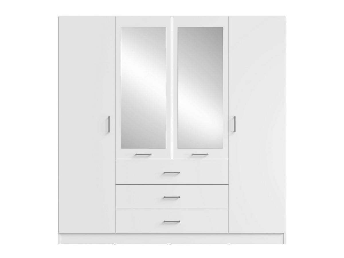 KLEIDERSCHRANK Weiß 200/200,5/58 - Weiß, Holzwerkstoff (200/201/58cm) - RAUMHIRSCH FURNITURE